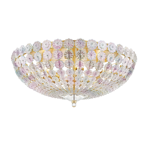 Floral Park Semi Flush 21.5" in aged brass — a Hudson Valley semi flush for hallways, bedrooms, and entryways at Laurie Yapp Home.