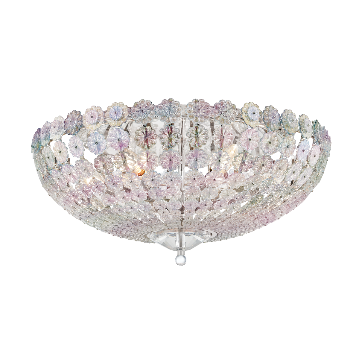 Floral Park Semi Flush 21.5" in polished nickel shown from a second angle to highlight the shade profile and mounting canopy.