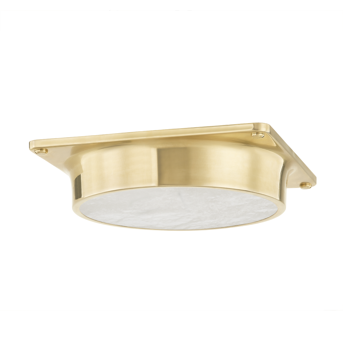 Greenwich Flush Mount in aged brass — a Hudson Valley flush mount for hallways, bedrooms, and entryways at Laurie Yapp Home.