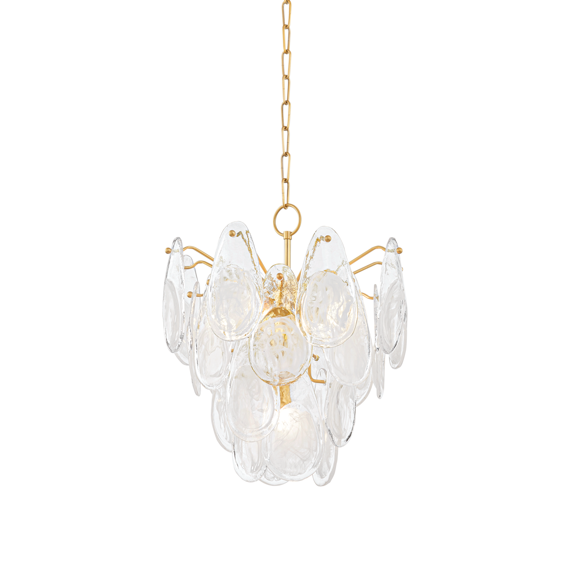 Darcia Chandelier 18" in aged brass — a Hudson Valley chandelier for dining rooms, entries, and living rooms at Laurie Yapp Home.