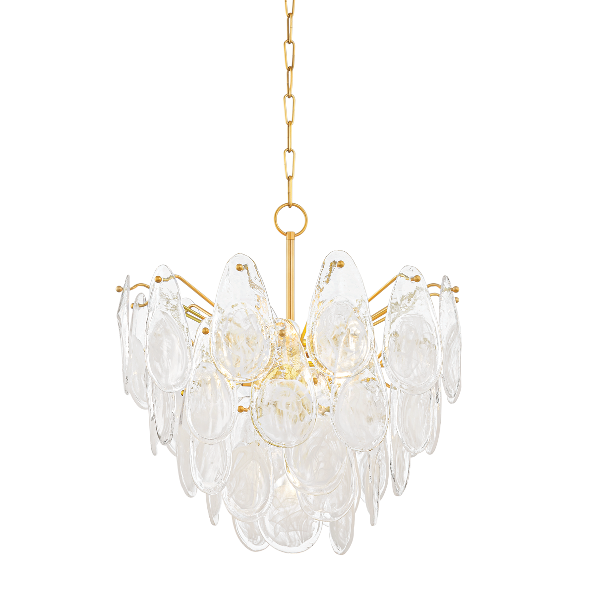 Darcia Chandelier 24" in aged brass — a Hudson Valley chandelier for dining rooms, entries, and living rooms at Laurie Yapp Home.
