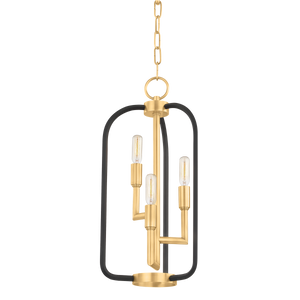 Angler Lantern 10" in aged brass — a Hudson Valley lantern for entries, foyers, and covered porches at Laurie Yapp Home.