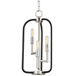 Angler Lantern 10" in polished nickel shown from a second angle to highlight the frame and glass panel detail.