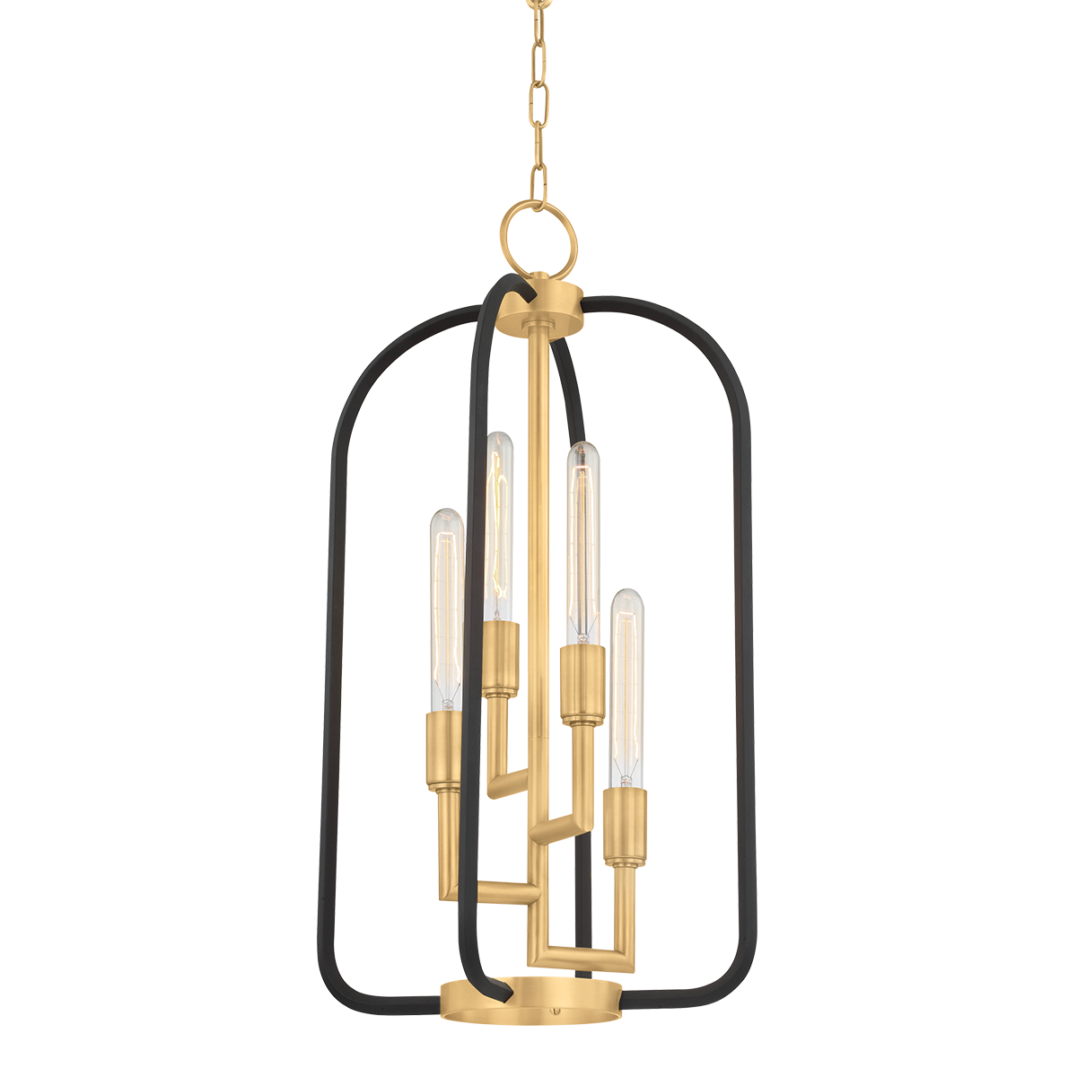 Angler Lantern 15" in aged brass — a Hudson Valley lantern for entries, foyers, and covered porches at Laurie Yapp Home.