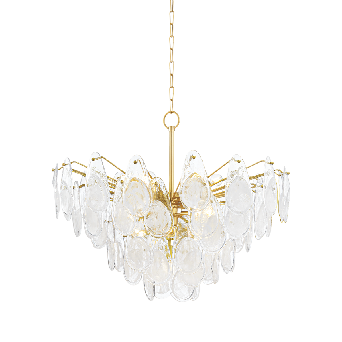 Darcia Chandelier 35.75" in aged brass — a Hudson Valley chandelier for dining rooms, entries, and living rooms at Laurie Yapp Home.