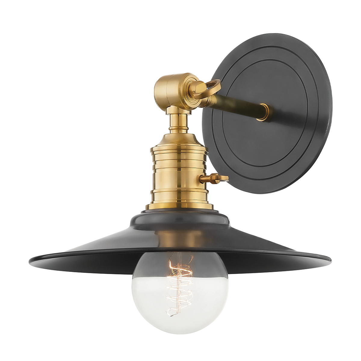 Garden City Wall Sconce 9.5" x 11" shown from a second angle to highlight the arm curve and shade silhouette.