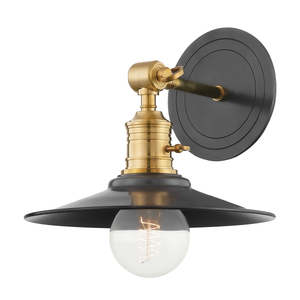Garden City Wall Sconce 9.5" x 11" shown from a second angle to highlight the arm curve and shade silhouette.