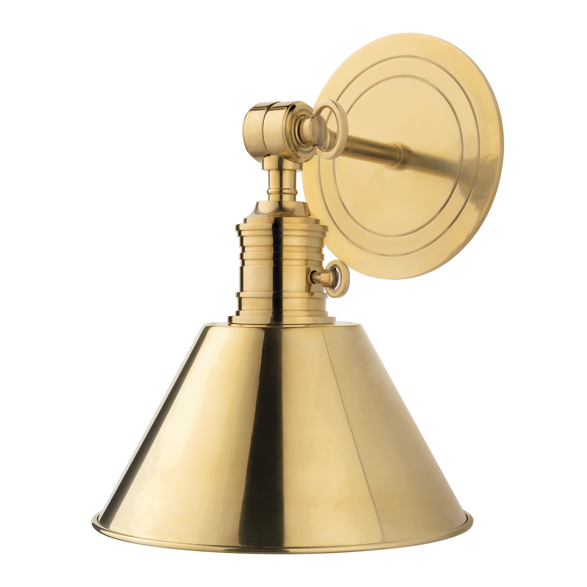 Garden City Wall Sconce 8" x 11" in aged brass — a Hudson Valley wall sconce for bathrooms, hallways, and living rooms at Laurie Yapp Home.