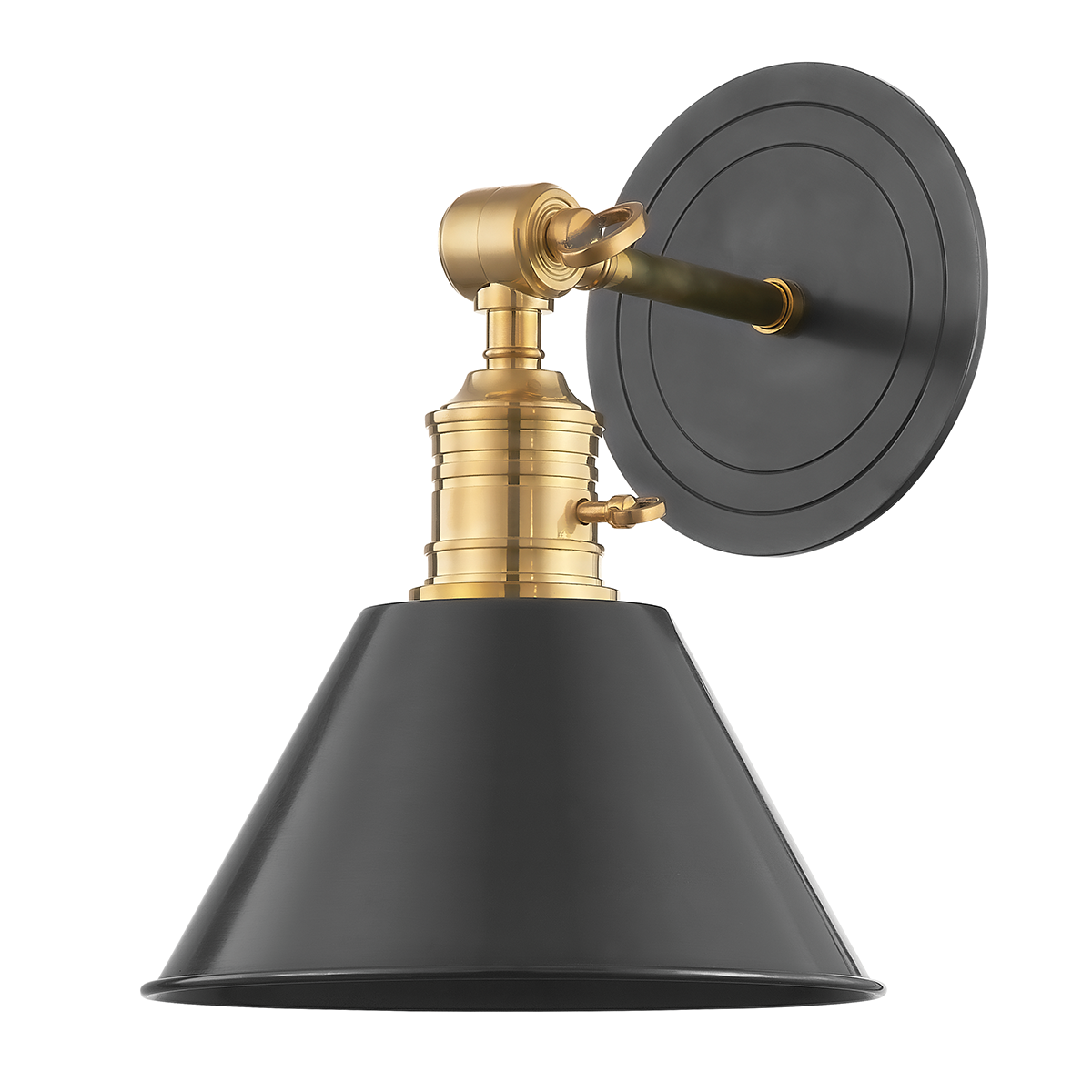 Garden City Wall Sconce 8" x 11" in aged brass — a Hudson Valley wall sconce for bathrooms, hallways, and living rooms at Laurie Yapp Home.