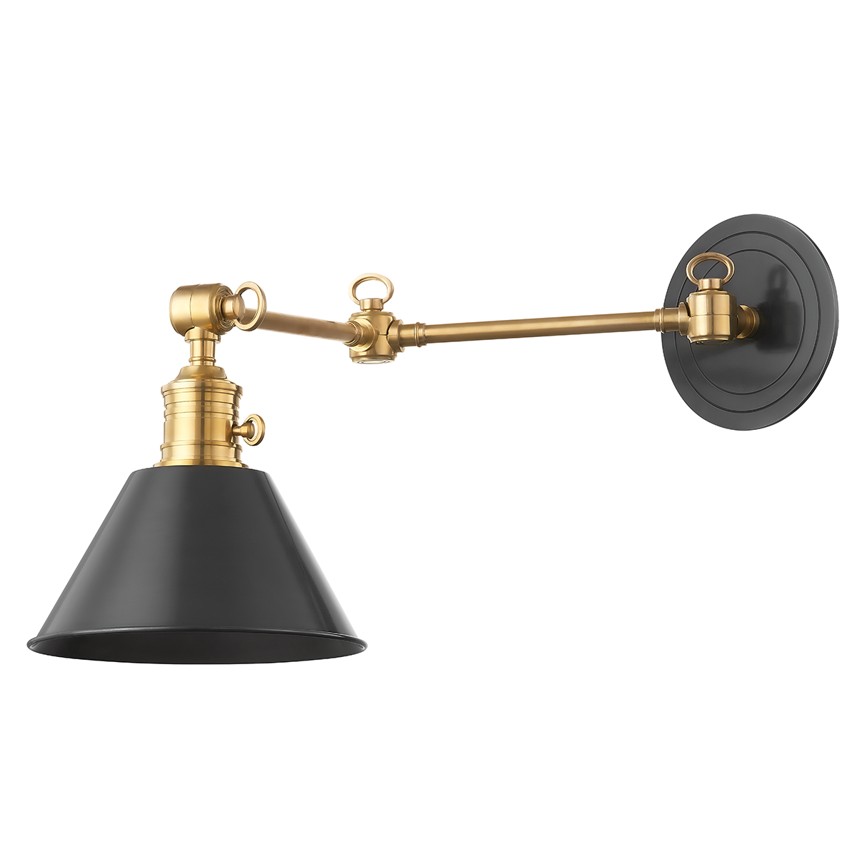 Garden City Wall Sconce 8" x 11.25" in aged brass — a Hudson Valley wall sconce for bathrooms, hallways, and living rooms at Laurie Yapp Home.