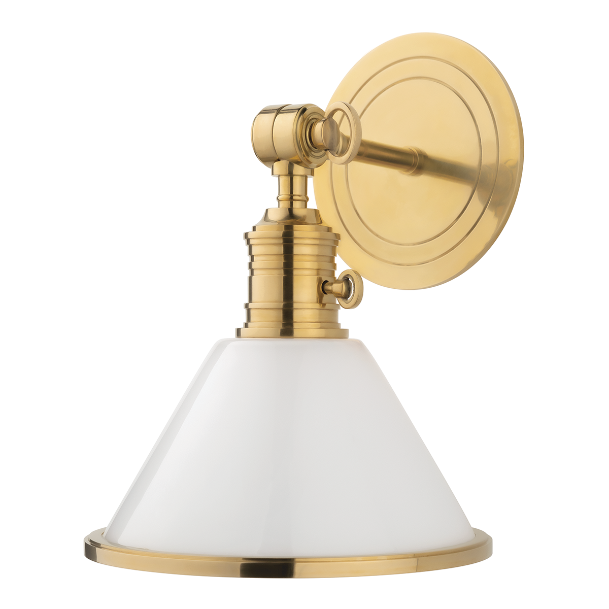 Garden City Wall Sconce 8" x 11" in aged brass — a Hudson Valley wall sconce for bathrooms, hallways, and living rooms at Laurie Yapp Home.