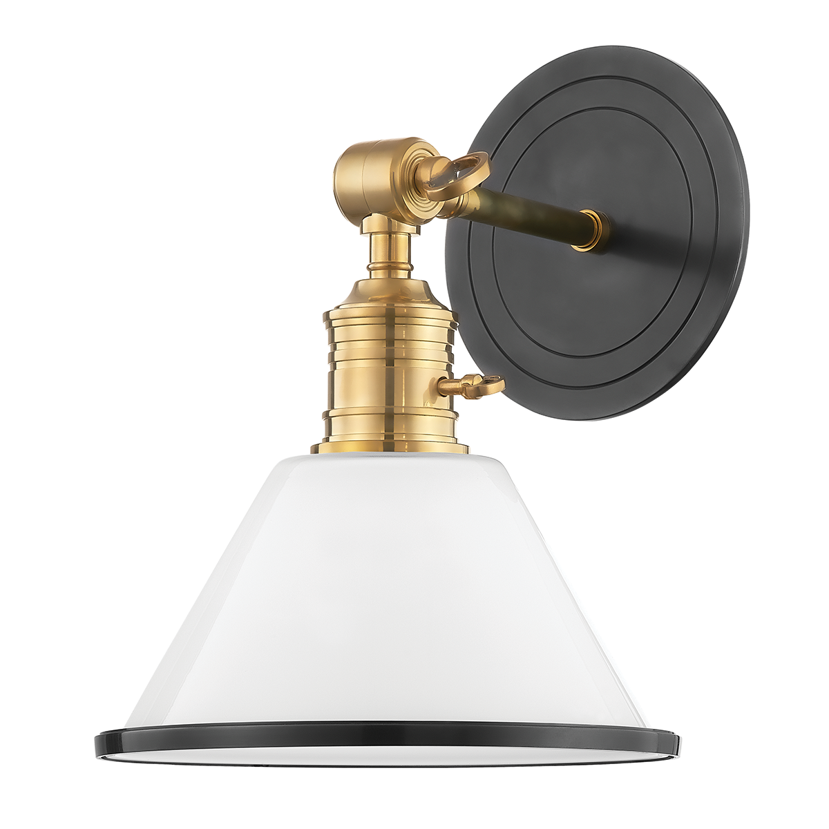 Garden City Wall Sconce 8" x 11" in aged brass — a Hudson Valley wall sconce for bathrooms, hallways, and living rooms at Laurie Yapp Home.