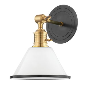 Garden City Wall Sconce 8" x 11" shown from a second angle to highlight the arm curve and shade silhouette.