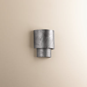 Moray Wall Sconce in Black Silver Leaf shown from the front to reveal the arm curve and shade silhouette.