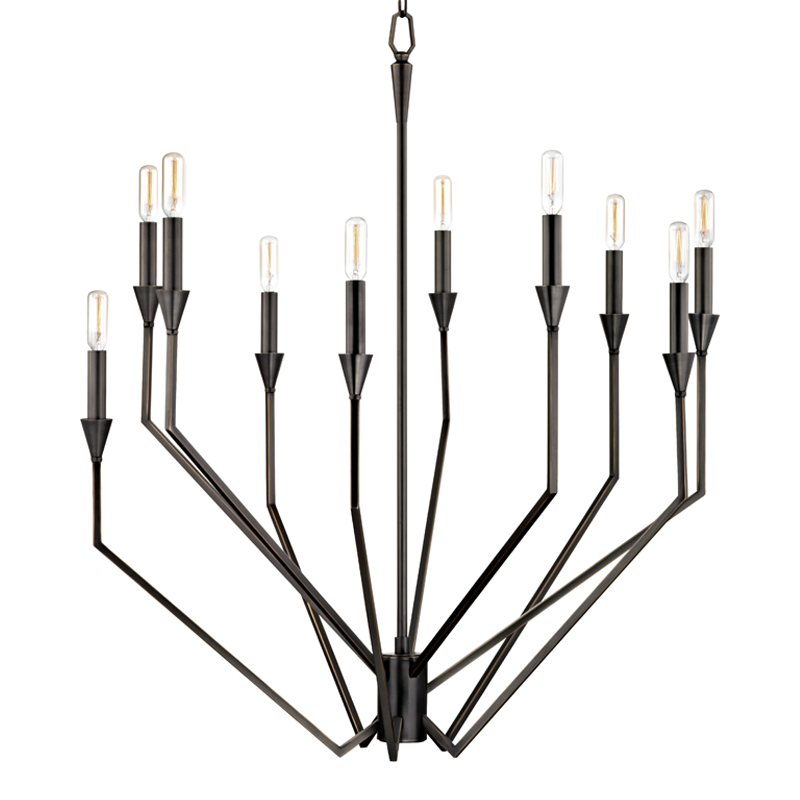 Archie Chandelier 30" in aged brass — a Hudson Valley chandelier for dining rooms, entries, and living rooms at Laurie Yapp Home.