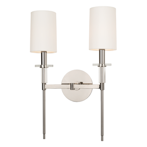 Amherst Wall Sconce 13" in polished nickel shown from a second angle to highlight the arm curve and shade silhouette.
