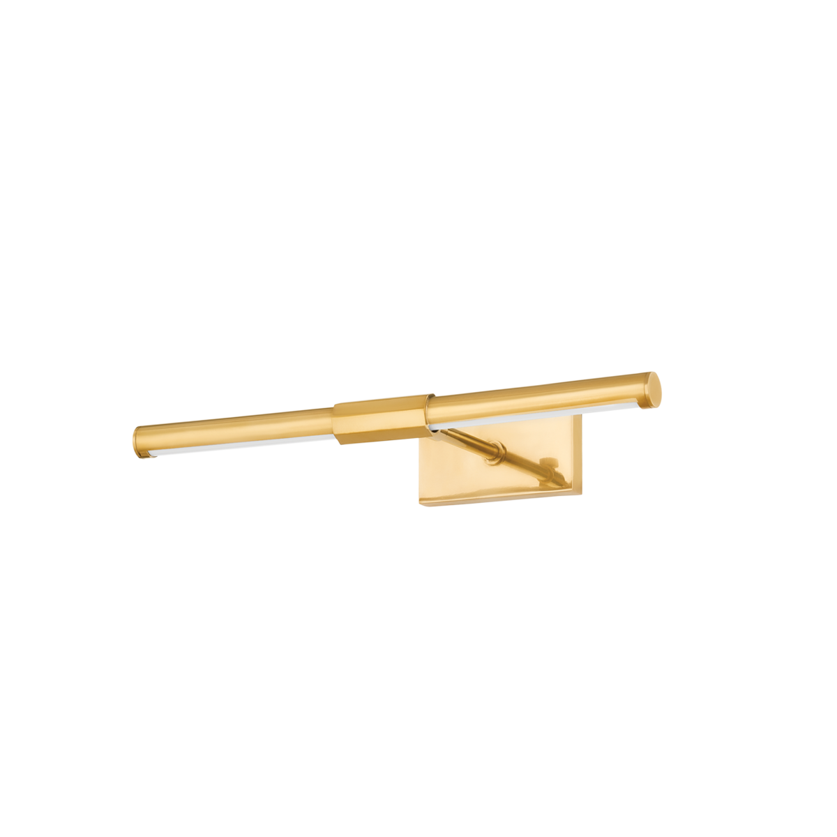 Melbourne Picture Light 16" in aged brass — a Hudson Valley picture light for gallery walls and reading nooks at Laurie Yapp Home.