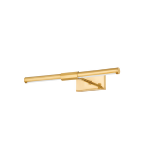 Melbourne Picture Light 16" in aged brass — a Hudson Valley picture light for gallery walls and reading nooks at Laurie Yapp Home.