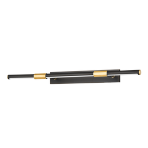 Melbourne Picture Light 30" in aged brass shown from a second angle to highlight the arm curve and shade proportion.