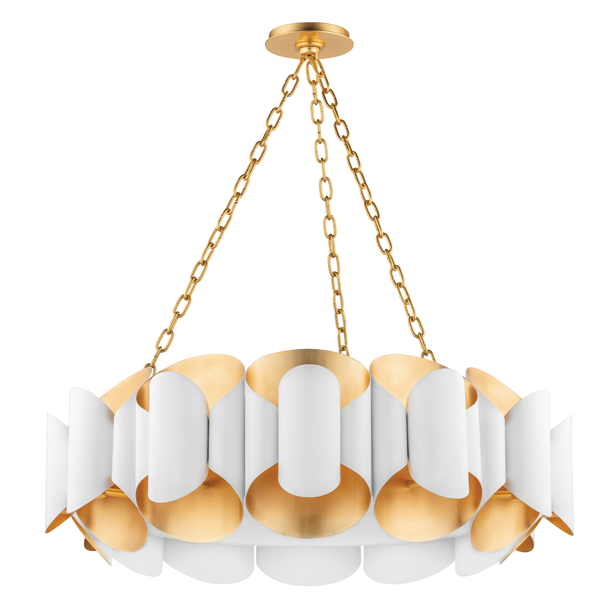 Banks Chandelier shown from a second angle to highlight the frame, arms, and shade detail.