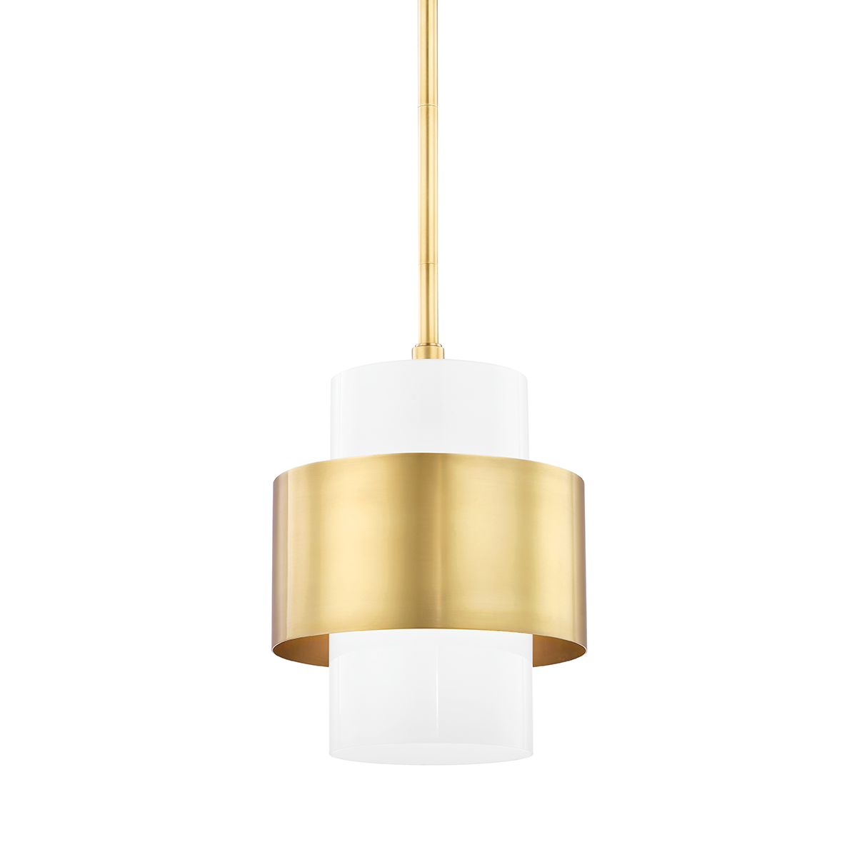 Corinth Pendant 11" in aged brass — a Hudson Valley pendant for kitchens, entries, and dining rooms at Laurie Yapp Home.