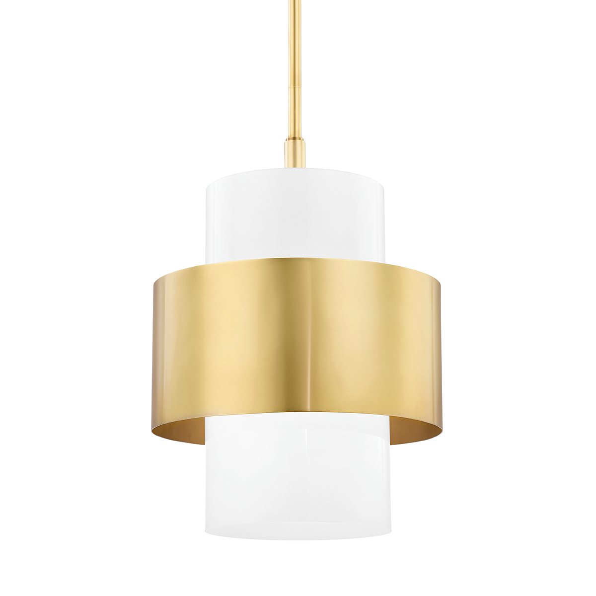 Corinth Pendant 15.5" in aged brass — a Hudson Valley pendant for kitchens, entries, and dining rooms at Laurie Yapp Home.