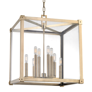Forsyth Lantern 20.25" in aged brass — a Hudson Valley lantern for entries, foyers, and covered porches at Laurie Yapp Home.