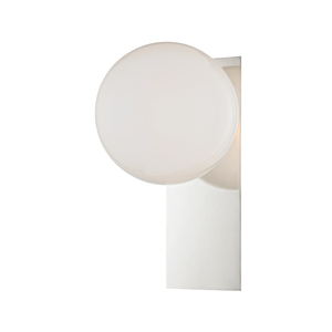 Hinsdale Wall Sconce in polished nickel shown from the front to reveal the arm curve and shade silhouette.