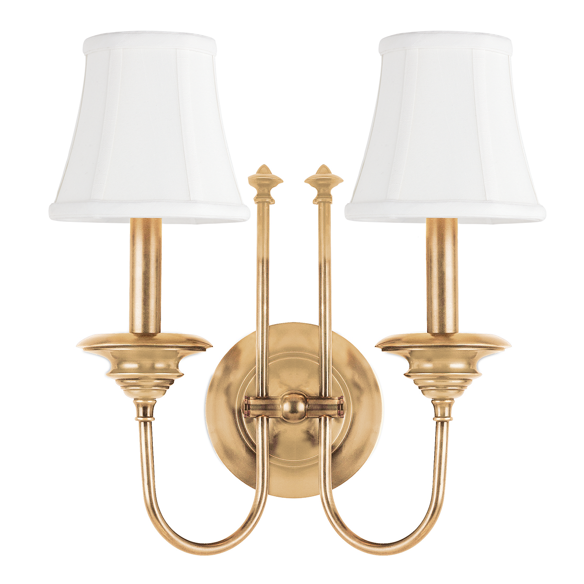 Yorktown Wall Sconce 13.5" in aged brass — a Hudson Valley wall sconce for bathrooms, hallways, and living rooms at Laurie Yapp Home.