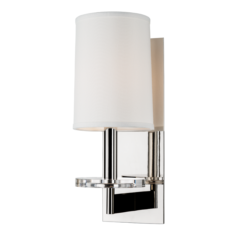 Chelsea Wall Sconce in polished nickel — a Hudson Valley wall sconce for bathrooms, hallways, and living rooms at Laurie Yapp Home.