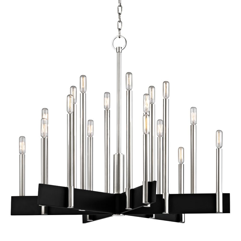 Abrams Chandelier 33.5" in aged brass — a Hudson Valley chandelier for dining rooms, entries, and living rooms at Laurie Yapp Home.