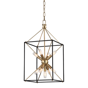 Glendale Lantern 12.25" in aged brass — a Hudson Valley lantern for entries, foyers, and covered porches at Laurie Yapp Home.