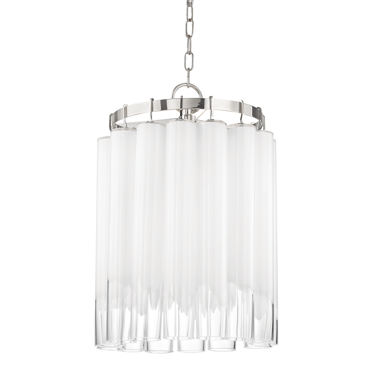 Tyrell Chandelier 16.25" x 23.5" in polished nickel — a Hudson Valley chandelier for dining rooms, entries, and living rooms at Laurie Yapp Home.