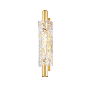 Harwich Wall Sconce 3.5" x 18" in aged brass — a Hudson Valley wall sconce for bathrooms, hallways, and living rooms at Laurie Yapp Home.