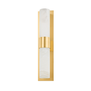 Stowe Wall Sconce in aged brass — a Hudson Valley wall sconce for bathrooms, hallways, and living rooms at Laurie Yapp Home.