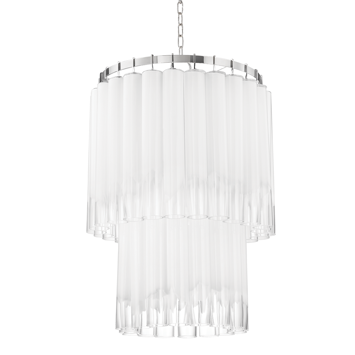 Tyrell Chandelier 23.75" x 35.75" in polished nickel — a Hudson Valley chandelier for dining rooms, entries, and living rooms at Laurie Yapp Home.
