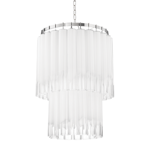 Tyrell Chandelier 23.75" x 35.75" in polished nickel — a Hudson Valley chandelier for dining rooms, entries, and living rooms at Laurie Yapp Home.