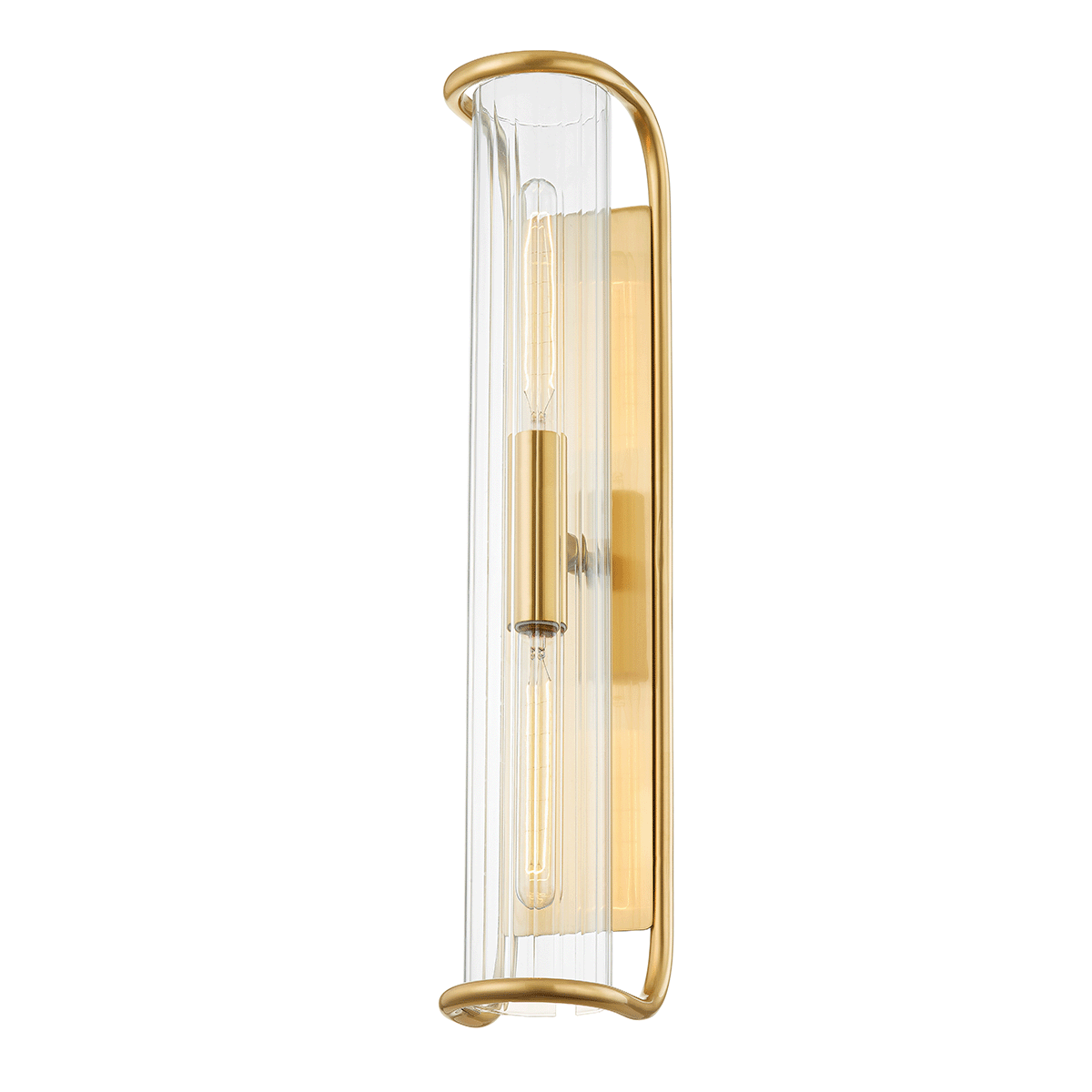 Fillmore Wall Sconce 5.5" x 26.25" in aged brass — a Hudson Valley wall sconce for bathrooms, hallways, and living rooms at Laurie Yapp Home.