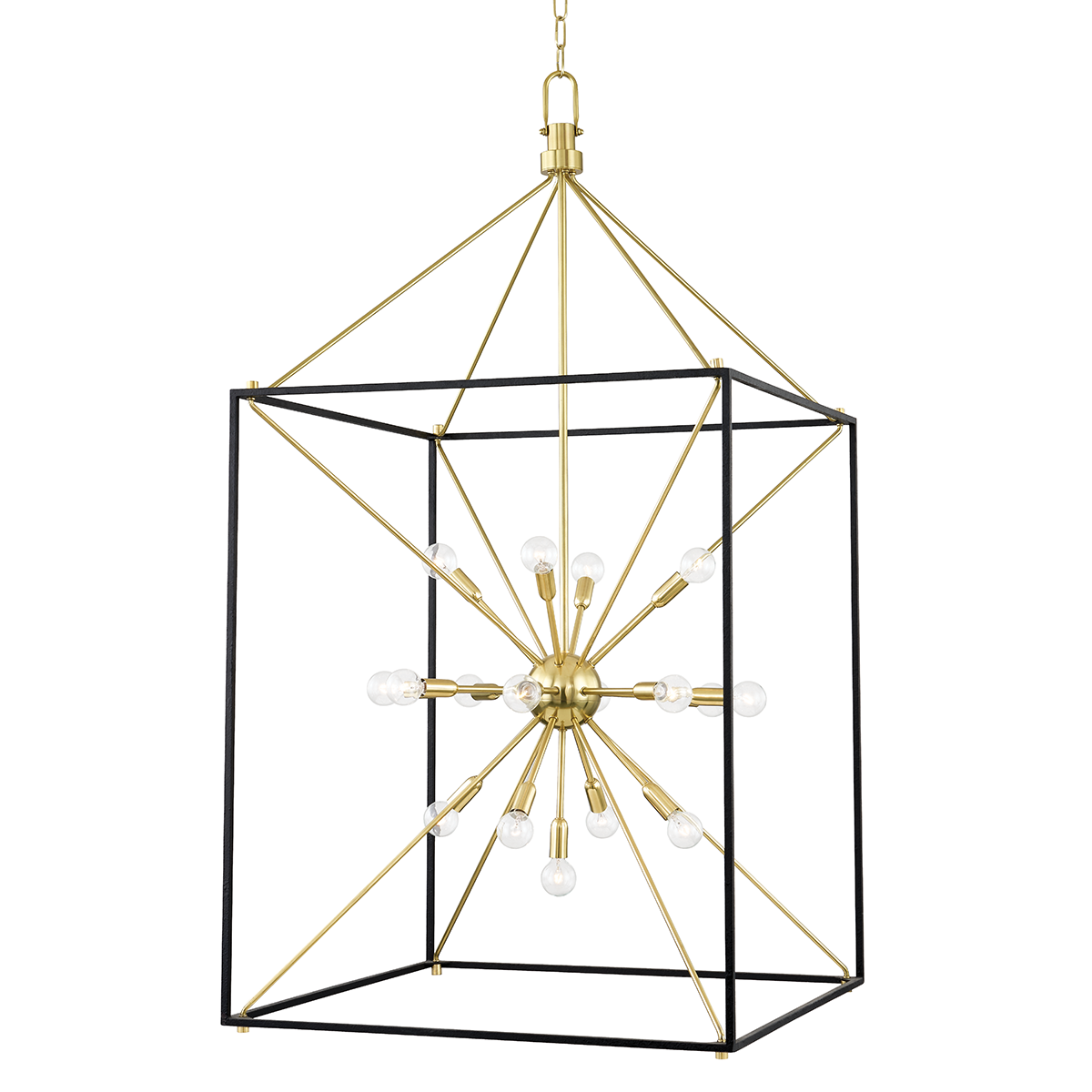 Glendale Lantern 27" in aged brass — a Hudson Valley lantern for entries, foyers, and covered porches at Laurie Yapp Home.