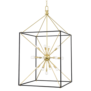 Glendale Lantern 27" in aged brass — a Hudson Valley lantern for entries, foyers, and covered porches at Laurie Yapp Home.