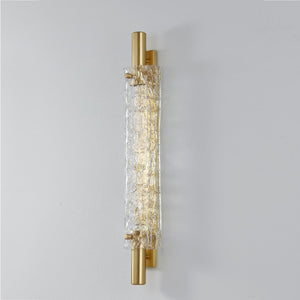 Harwich Wall Sconce 3.5" x 28.75" in aged brass shown from the front to reveal the arm curve and shade silhouette.