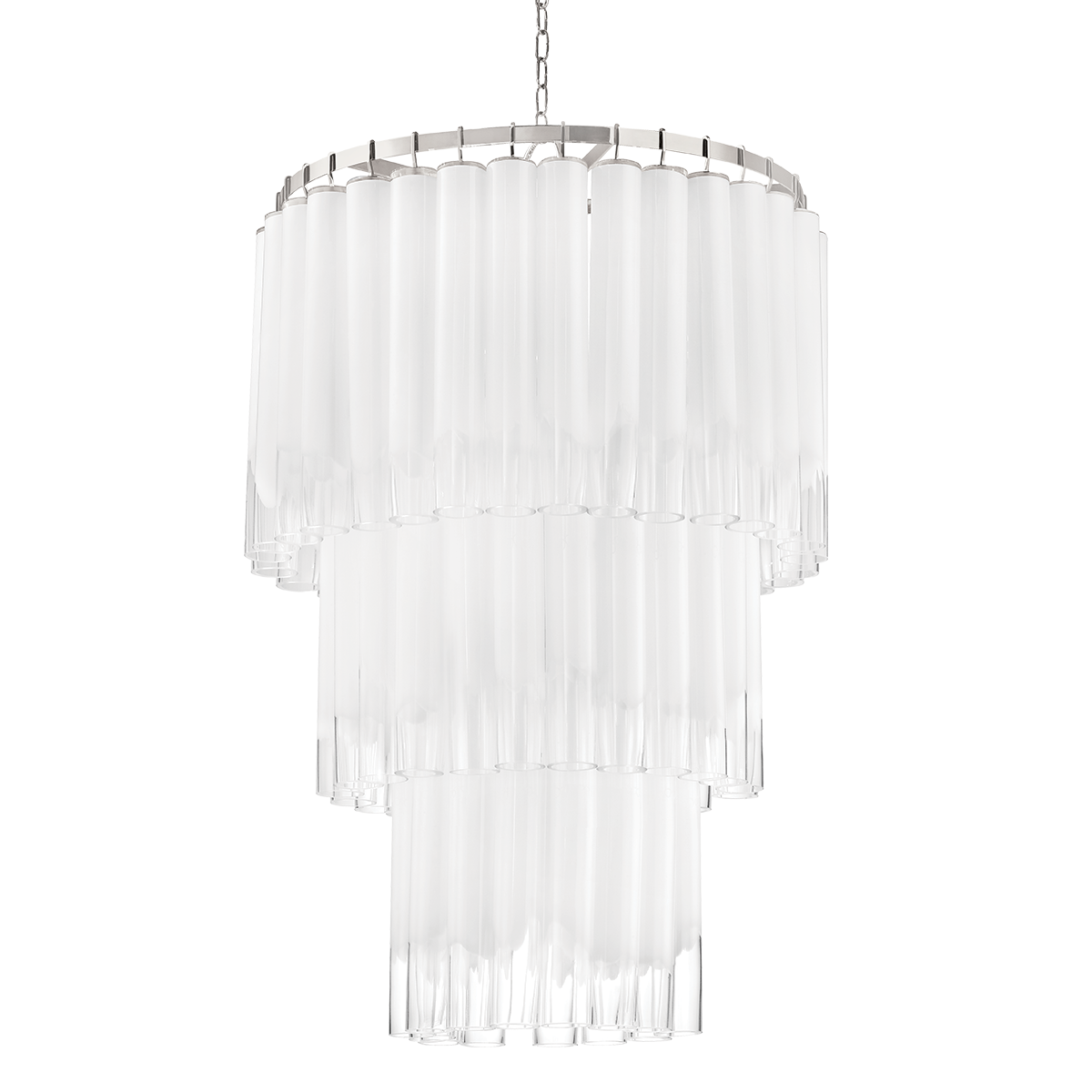 Tyrell Chandelier 31" x 49" in polished nickel — a Hudson Valley chandelier for dining rooms, entries, and living rooms at Laurie Yapp Home.
