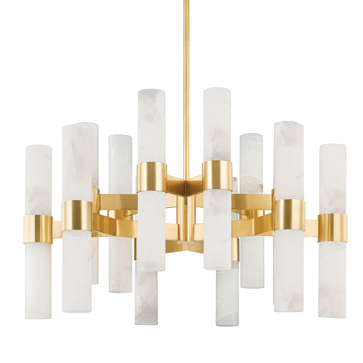 Stowe Chandelier in aged brass — a Hudson Valley chandelier for dining rooms, entries, and living rooms at Laurie Yapp Home.