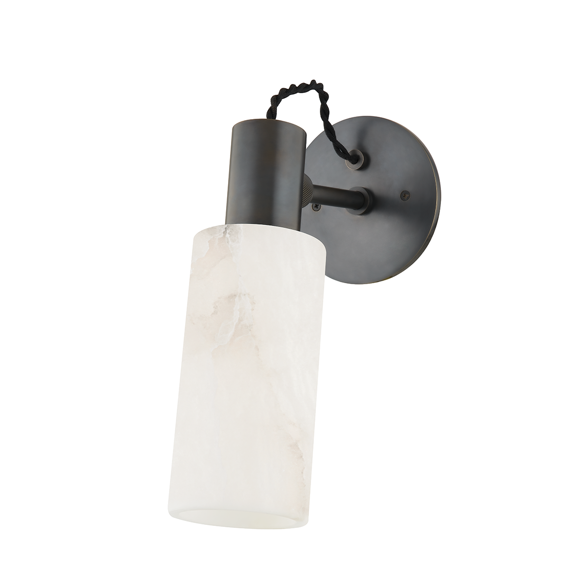 Malba Wall Sconce in dark bronze shown from a second angle to highlight the arm curve and shade silhouette.