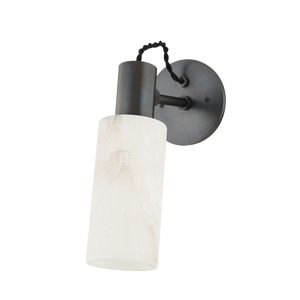 Malba Wall Sconce in dark bronze shown from a second angle to highlight the arm curve and shade silhouette.