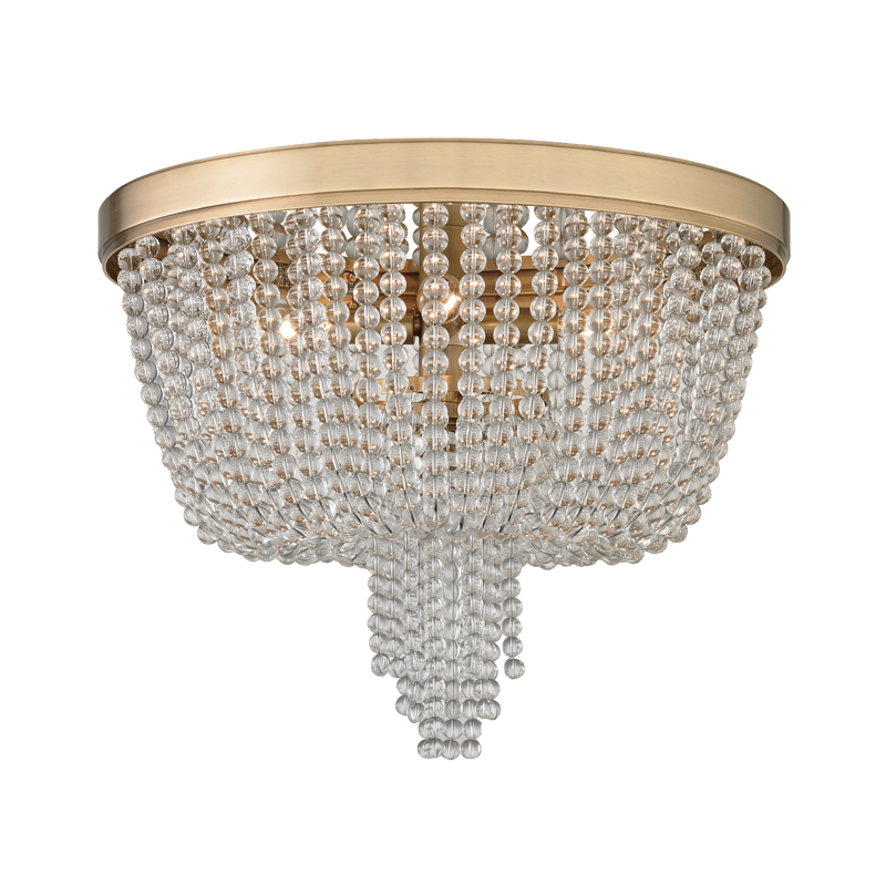 Royalton Flush Mount in aged brass — a Hudson Valley flush mount for hallways, bedrooms, and entryways at Laurie Yapp Home.