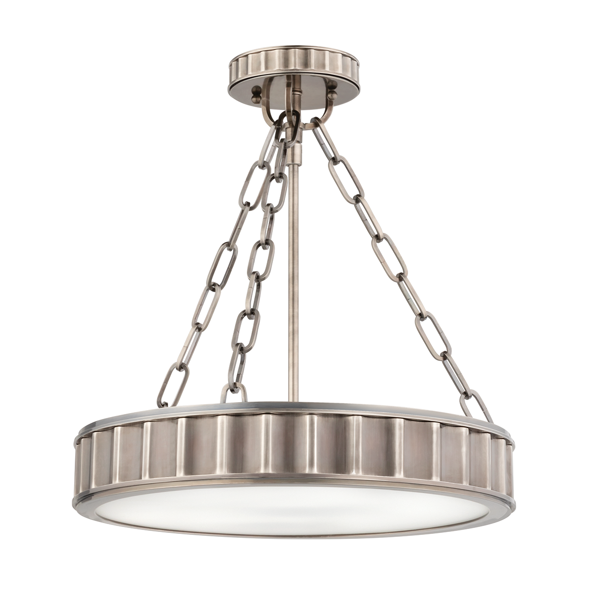 Middlebury Semi Flush 15.5" in aged brass — a Hudson Valley semi flush for hallways, bedrooms, and entryways at Laurie Yapp Home.