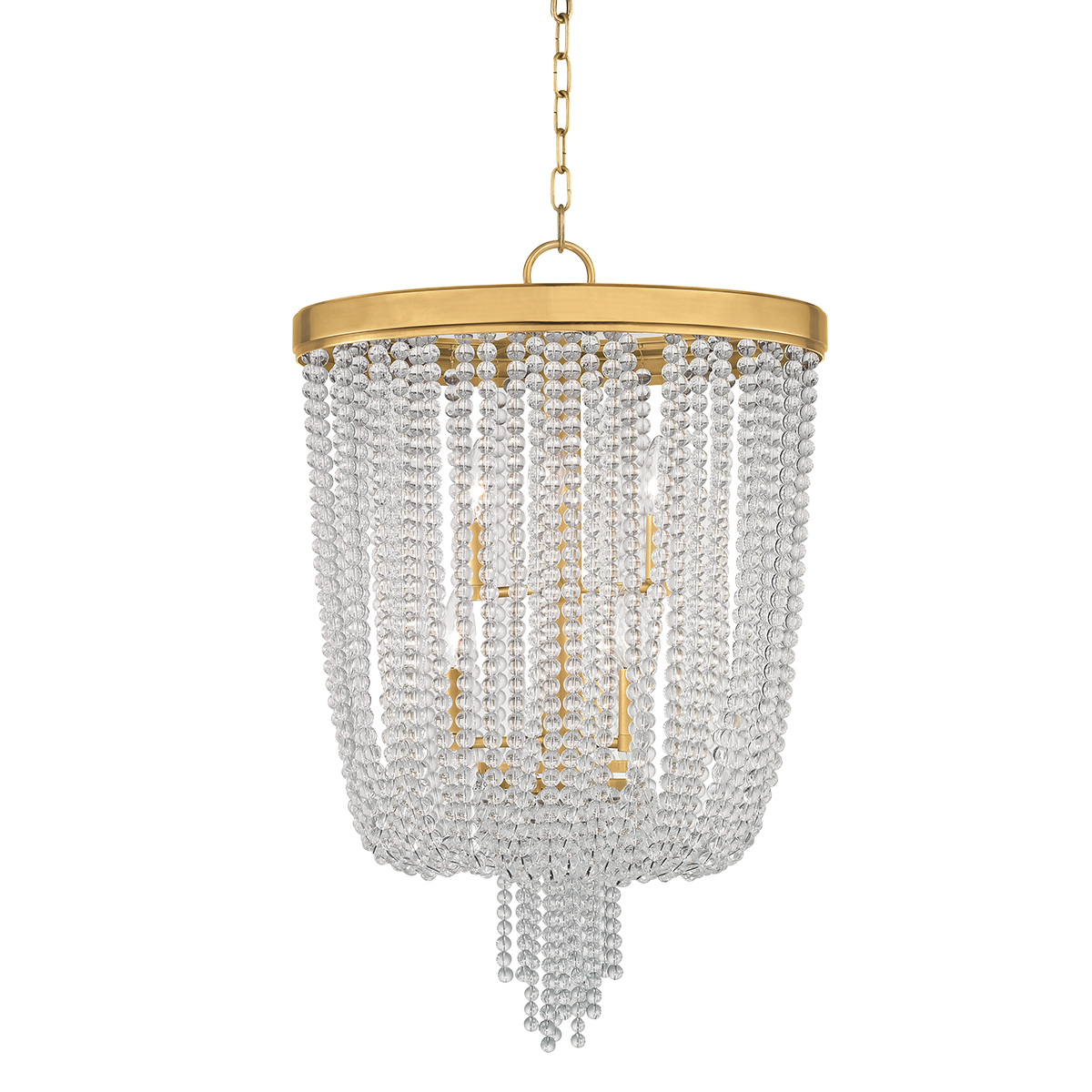 Royalton Chandelier 18.25" in aged brass — a Hudson Valley chandelier for dining rooms, entries, and living rooms at Laurie Yapp Home.