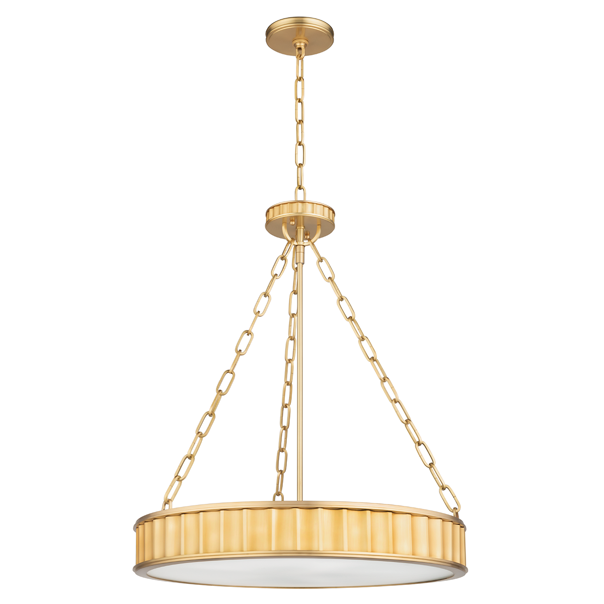 Middlebury Pendant 21.5" in aged brass — a Hudson Valley pendant for kitchens, entries, and dining rooms at Laurie Yapp Home.