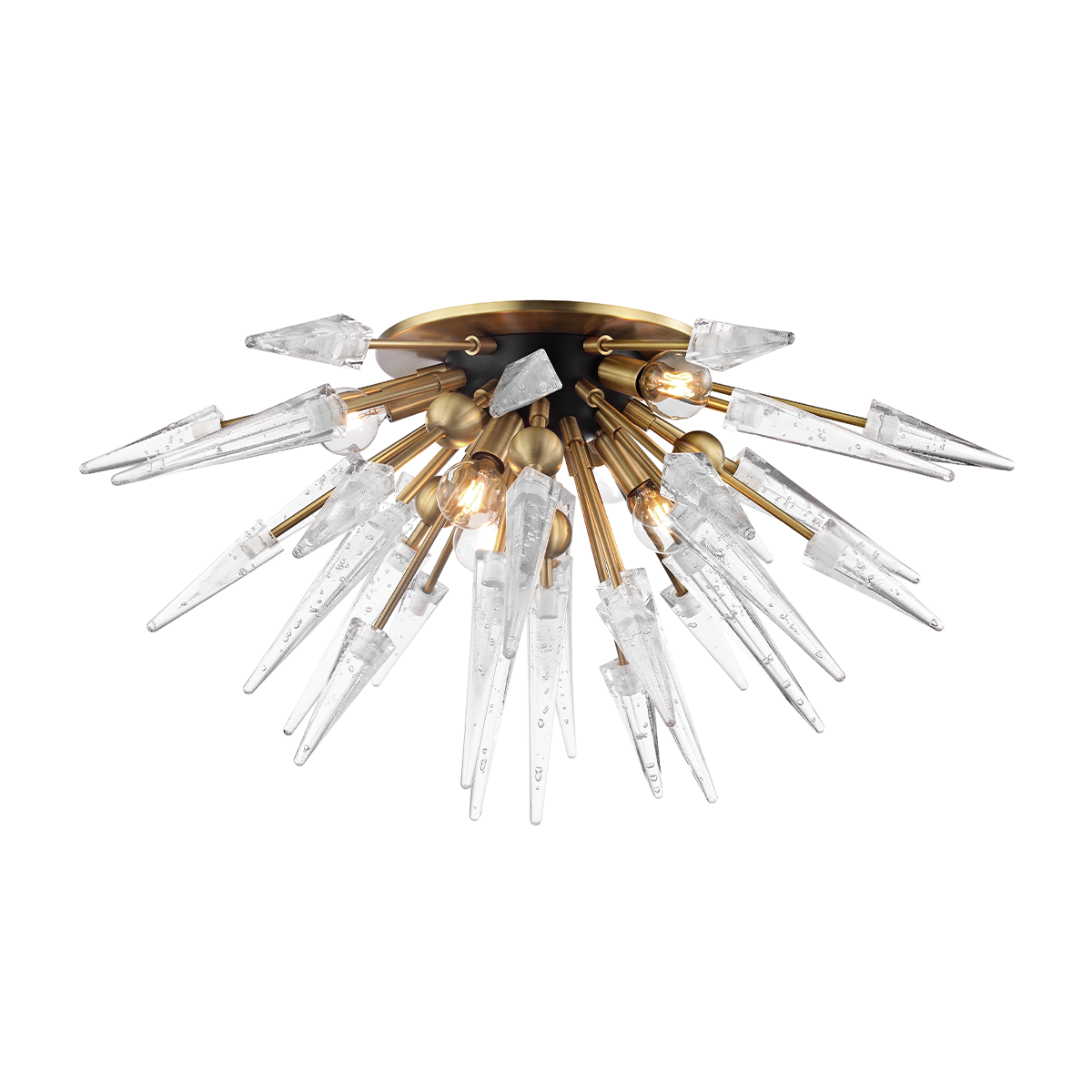 Sparta Semi Flush in aged brass — a Hudson Valley semi flush for hallways, bedrooms, and entryways at Laurie Yapp Home.